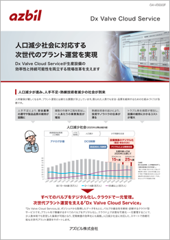 DX Valve Cloud Service 　人口減少社会に対応する次世代のプラント運営を実現