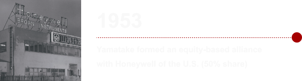 1953：Yamatake formed an equity-based alliance with Honeywell of the U.S. (50% share)