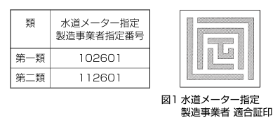 水道メータ指定製造事業者