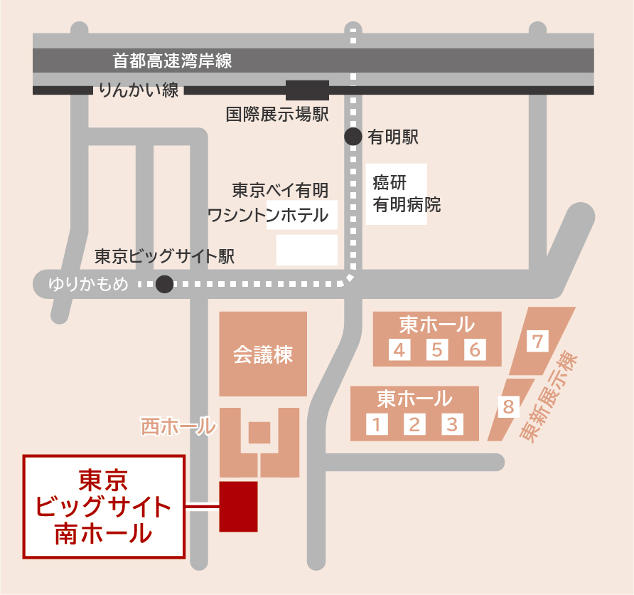 国際展示場正門駅・国際展示場駅・東京ビッグサイト 周辺地図